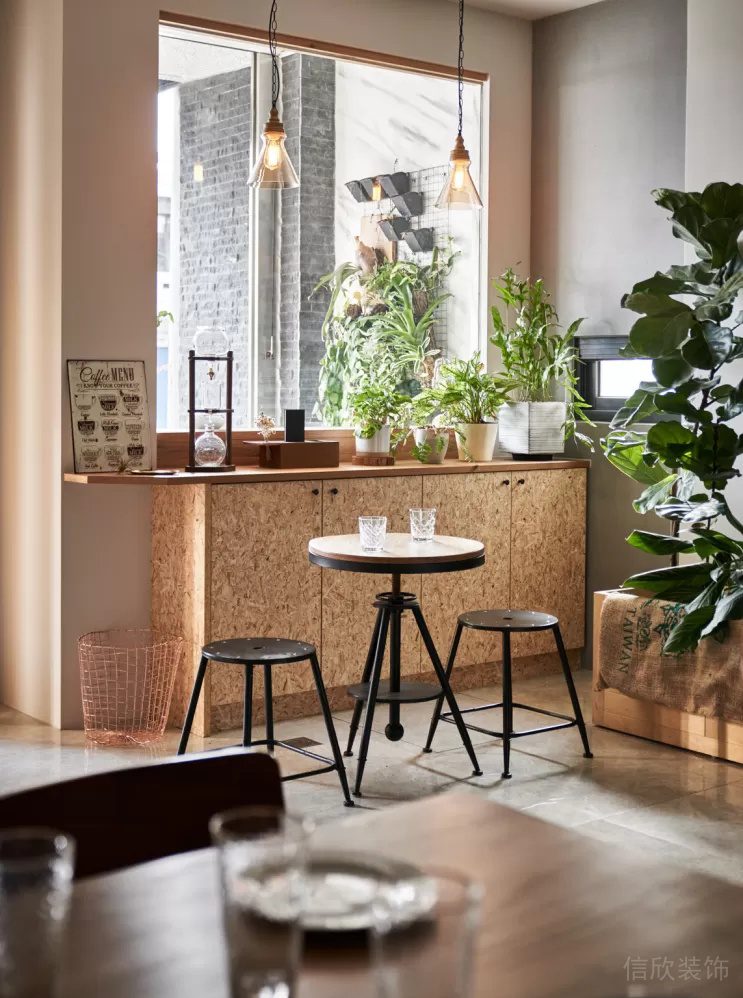 現(xiàn)代簡約風(fēng)咖啡廳顆粒柜體質(zhì)感矮柜設(shè)計(jì)示意圖