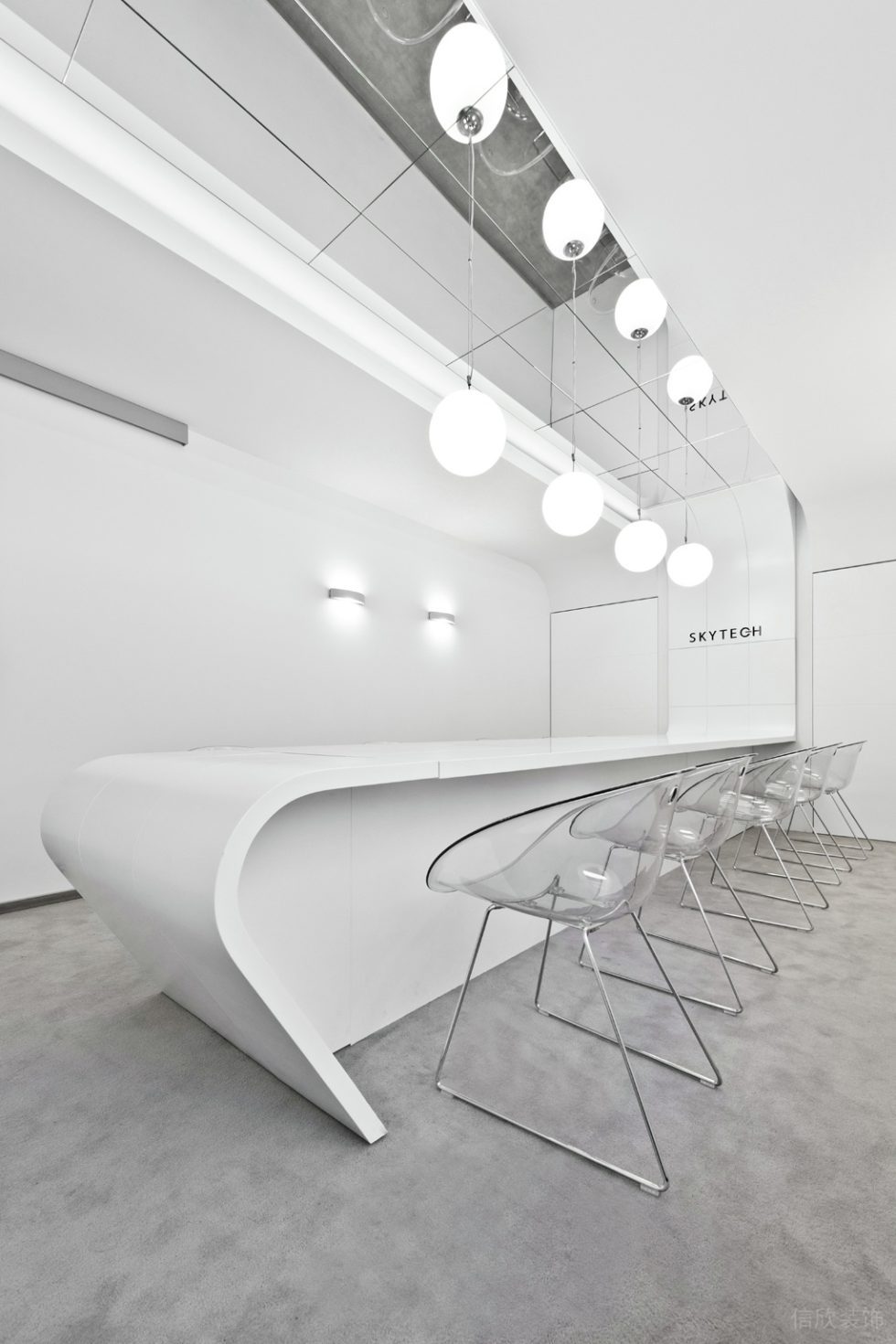 雅白現代風辦公室裝修設計白色烤漆會議桌 雅白現代風辦公室裝修設計白色烤漆會議桌