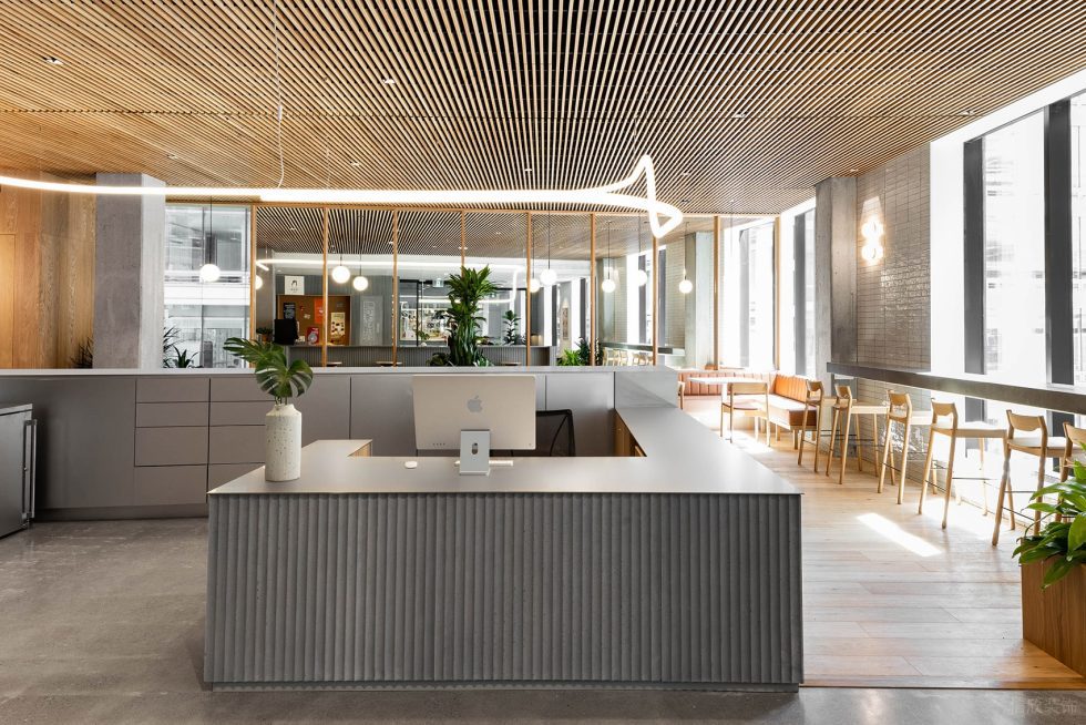 清新現代風辦公室裝修設計淺灰色前臺 清新現代風辦公室裝修設計淺灰色前臺