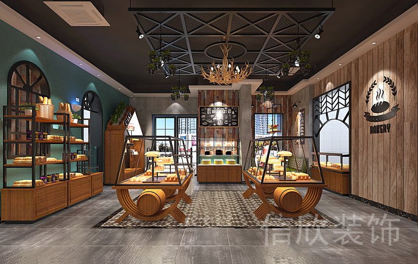 羅湖布心綠色面包店中島展柜裝修設(shè)計(jì)