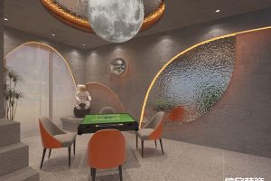 深圳福田華強棋牌室球形天花吊頂裝修設計