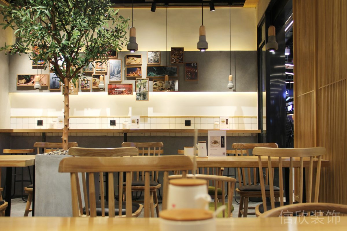 深圳福田蓮花村重慶面館照片墻裝修設(shè)計