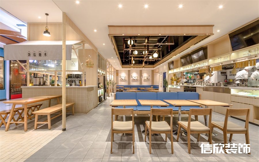 深圳羅湖筍崗牛腩飯快餐店八人座裝修設計