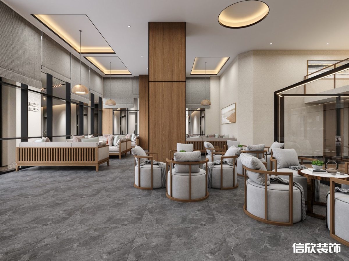 深圳羅湖筍崗棋牌室休息區(qū)大廳軟座裝修設(shè)計(jì)