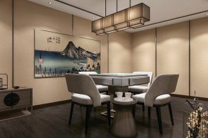 深圳南山桃源現代暖色棋牌室麻將房裝修設計