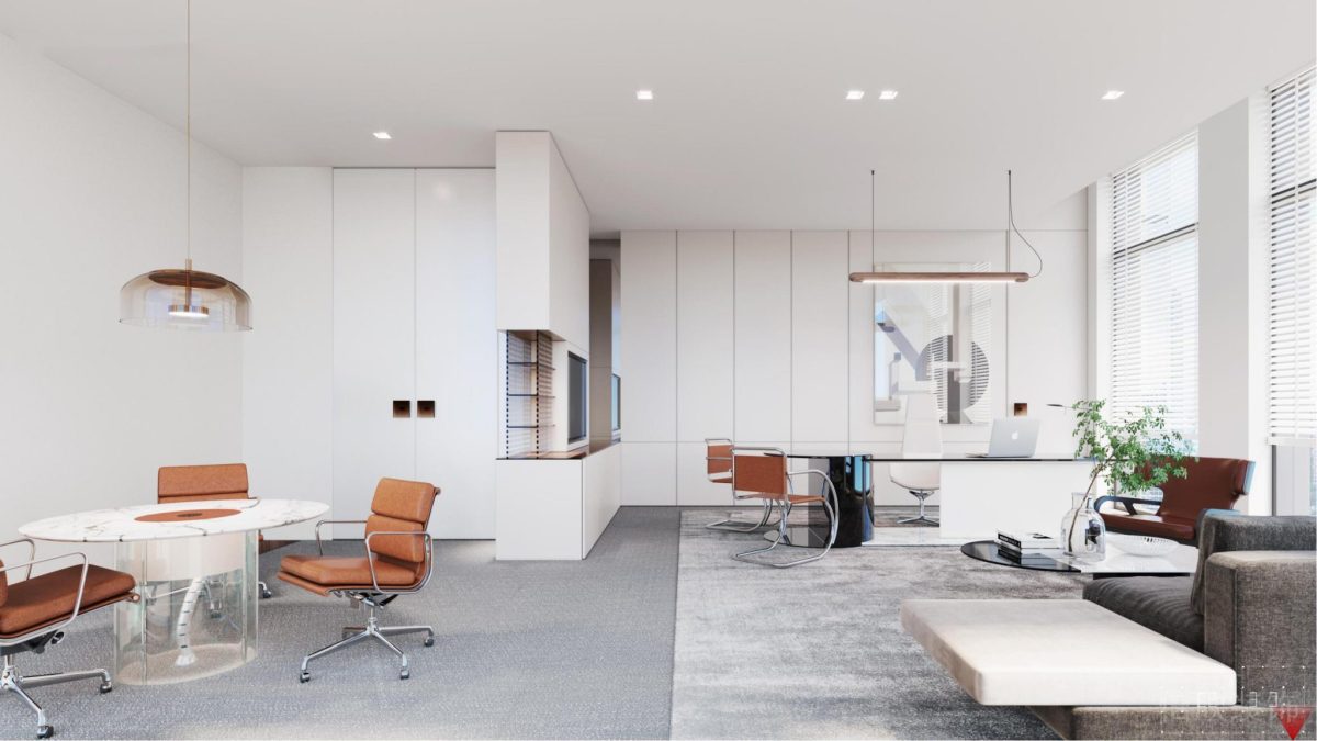 白色極簡風(fēng)辦公室裝修設(shè)計(jì)-白色總經(jīng)理辦公室