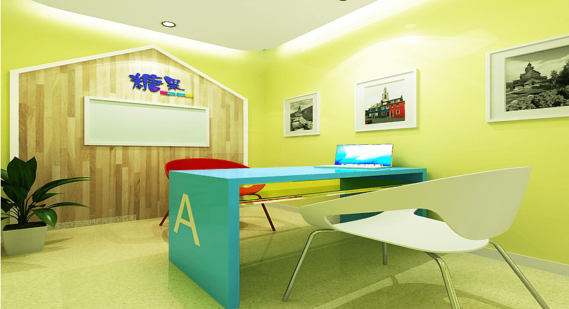深圳市優(yōu)品文化創(chuàng)意園糖果培訓(xùn)機(jī)構(gòu)A教室一對一教學(xué)裝修設(shè)計(jì)