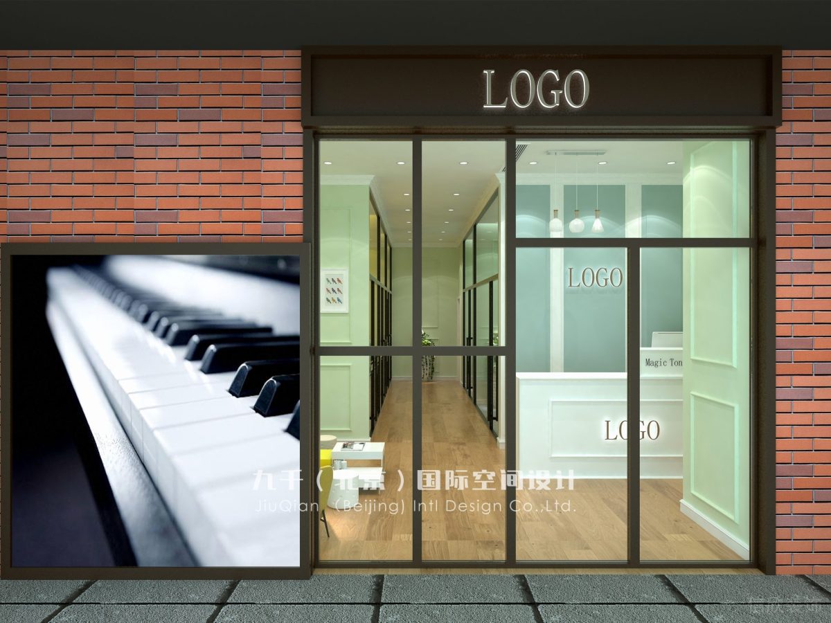 深圳羅湖區(qū)東門音樂培訓學習興趣班門面設計英倫風現代簡約金屬玻璃透視感應自動門裝修設計