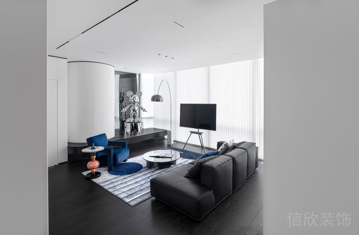 黑白色現(xiàn)代風格辦公空間休閑區(qū)背景墻裝修設(shè)計