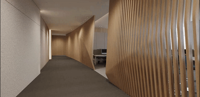 簡約中式落地式隔開木條辦公室設(shè)計