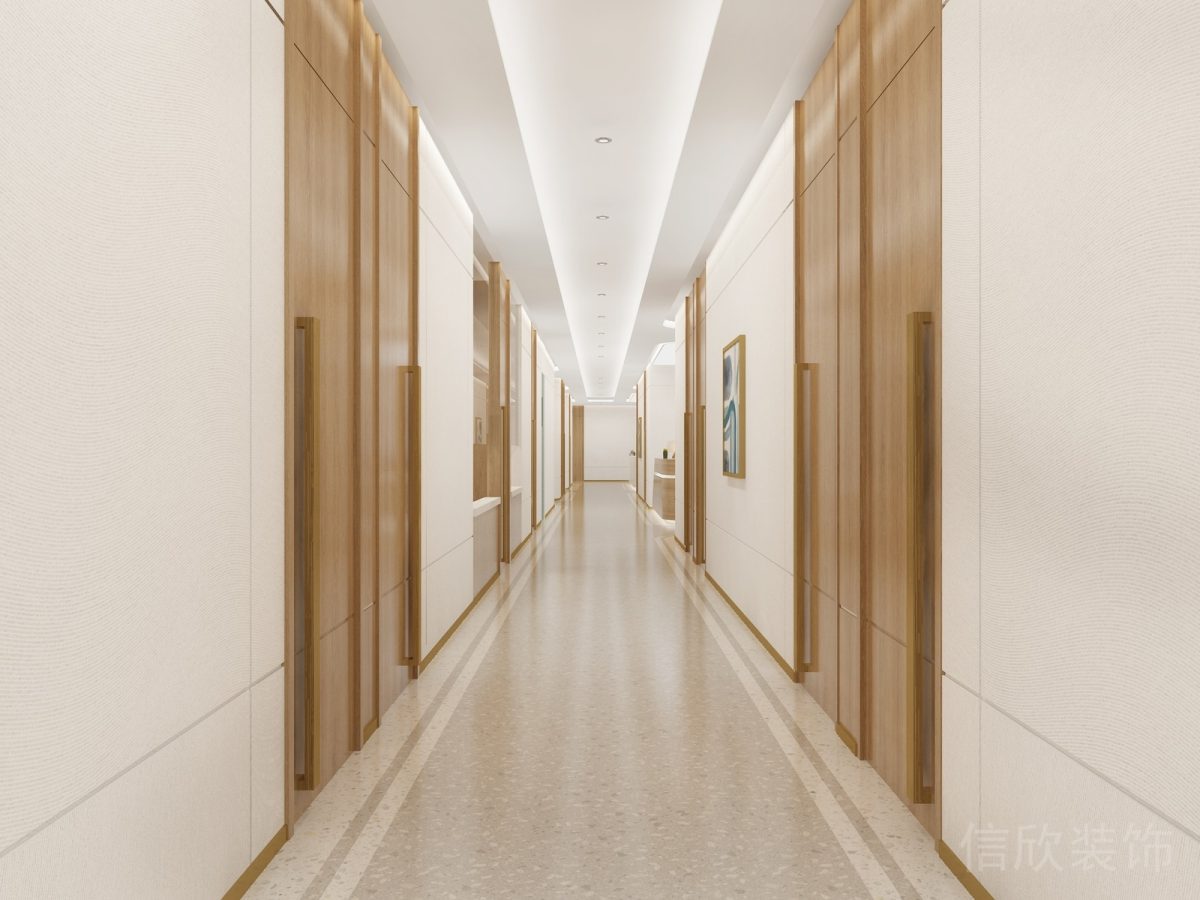 實(shí)木通體門框直線走廊設(shè)計(jì)