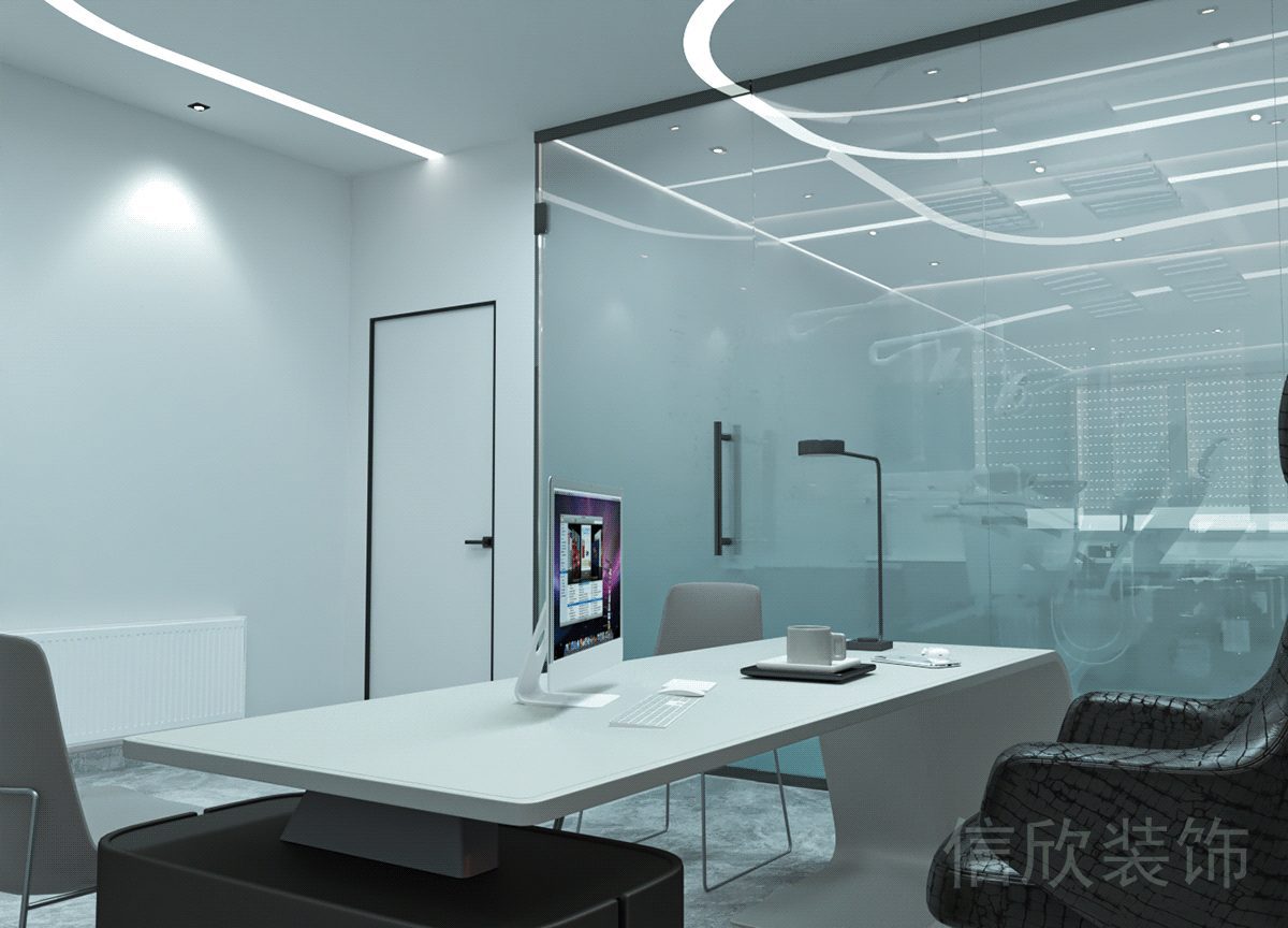 私人醫(yī)院小型會(huì)議室漸變綠玻璃亞克力家具