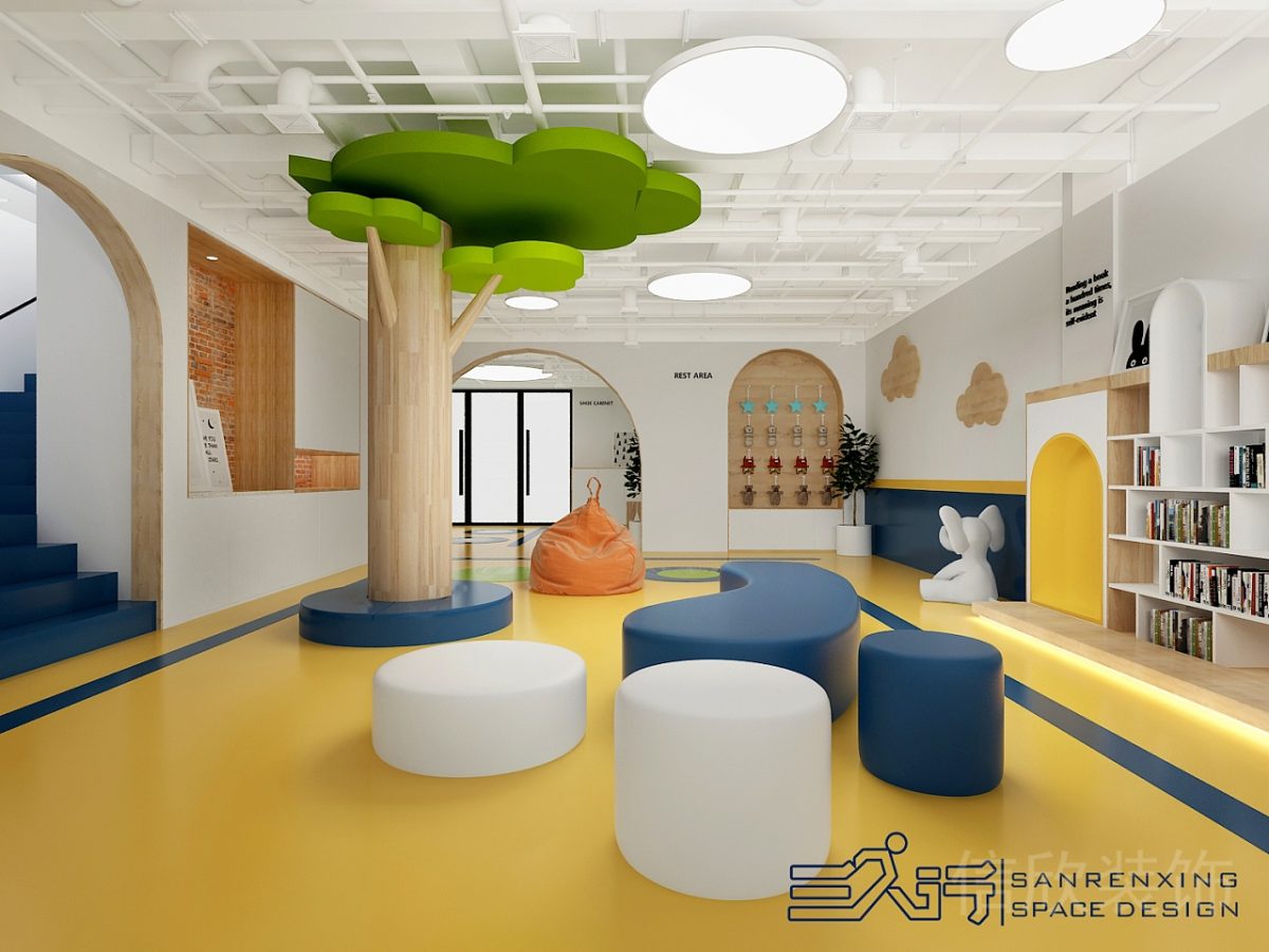 早教中心裝修設(shè)計(jì)休息室智慧樹(shù)環(huán)形椅