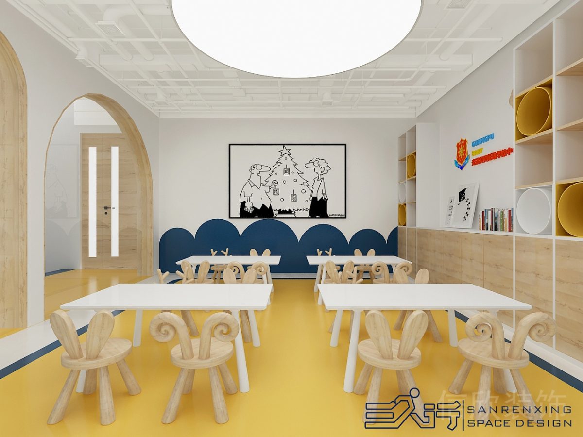 貝貝早教中心裝修設(shè)計(jì)教室極簡(jiǎn)桌椅