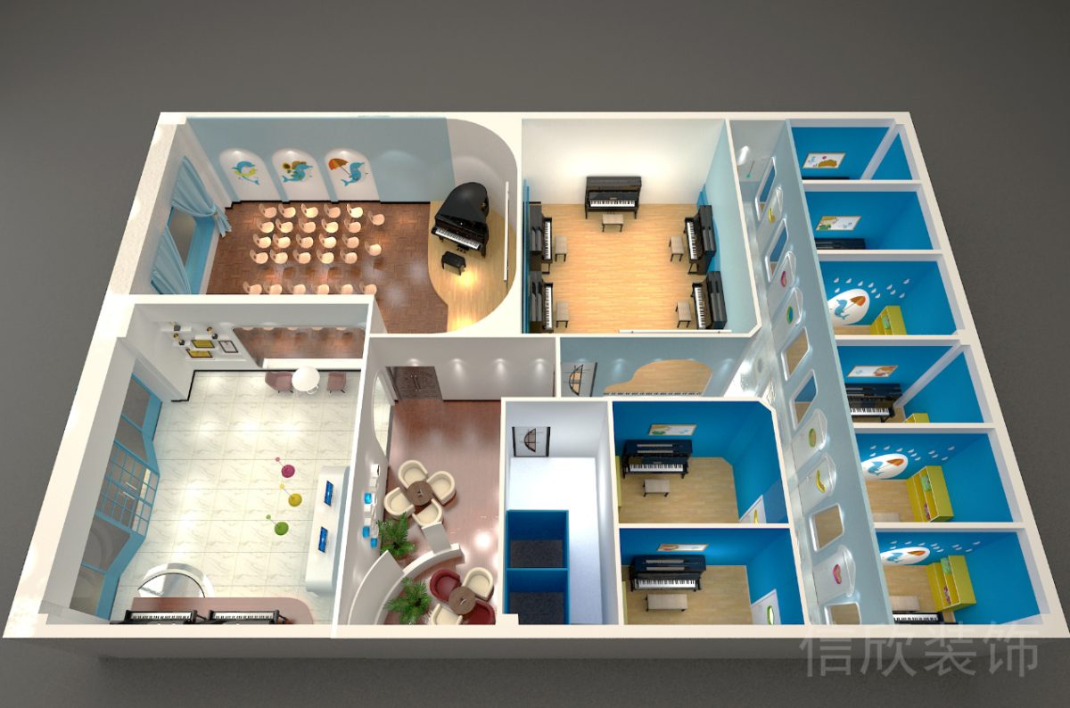 深圳市羅湖區(qū)東門(mén)海豚街國(guó)際少兒鋼琴培訓(xùn)中心俯視?shū)B(niǎo)瞰圖