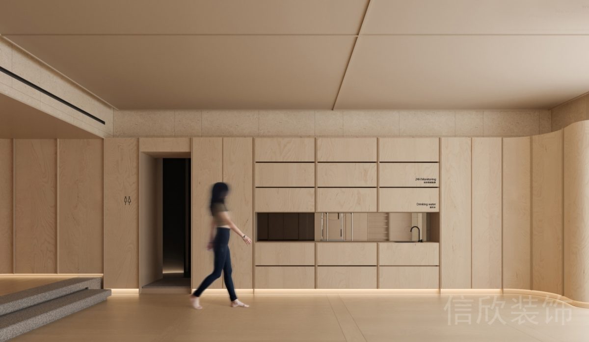 多功能收納木柜普拉提教室收納區(qū)茶水間設(shè)計(jì)