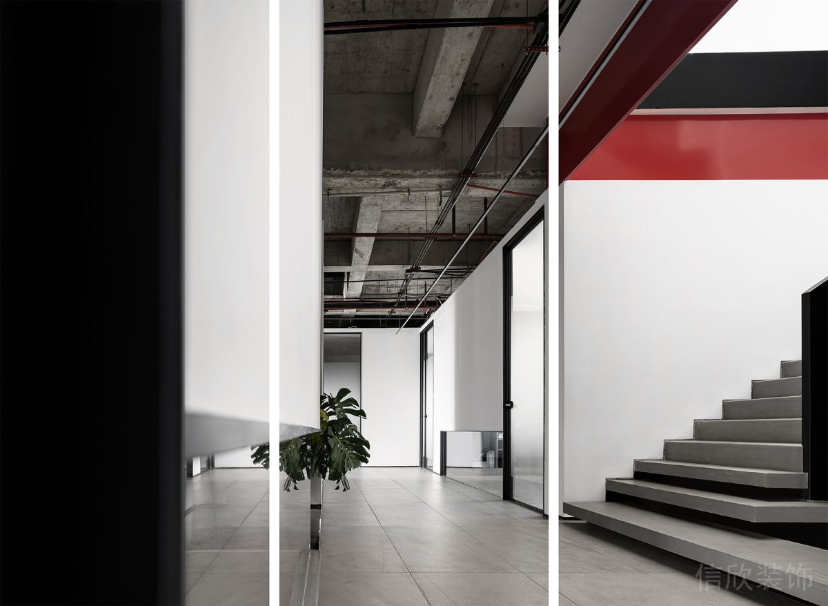 大理石地磚工業(yè)風(fēng)天花板辦公室設(shè)計