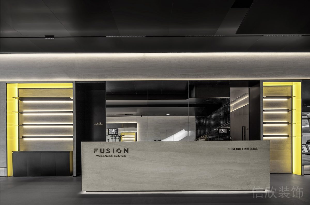 大理石前臺搭配燈帶設(shè)計