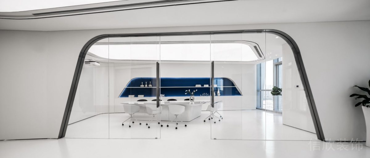 黑白極簡風辦公空間會議室裝修設(shè)計