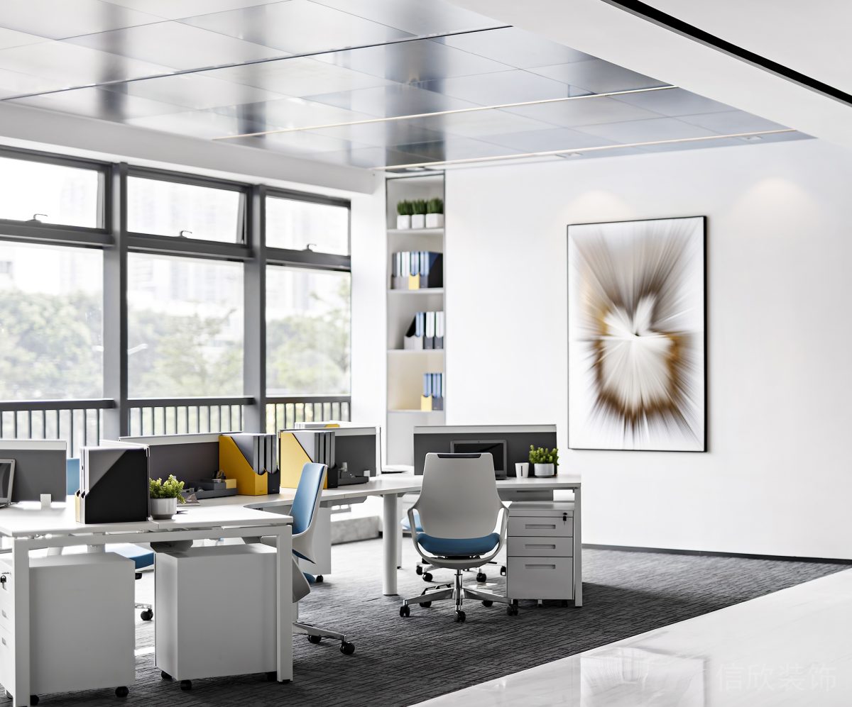 簡約風辦公室員工多人工位辦公室設(shè)計