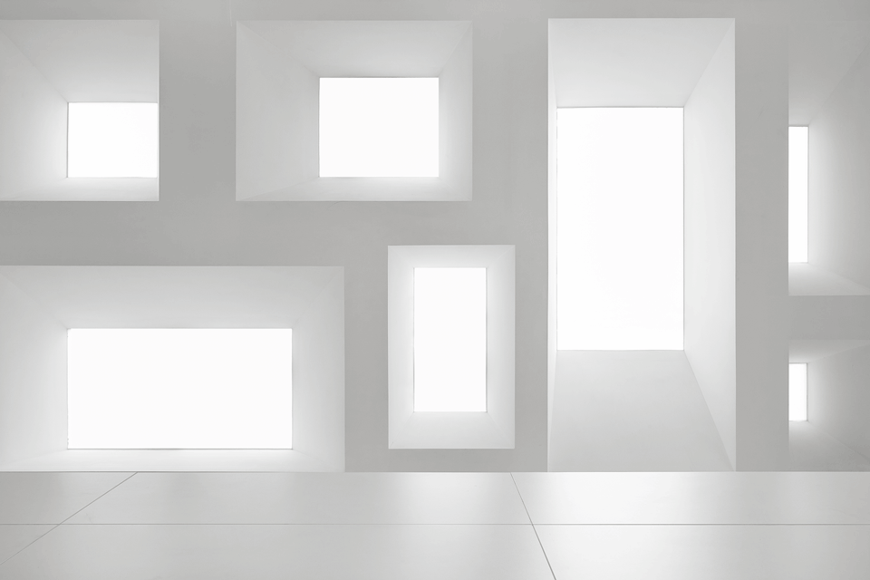 鏤空墻體設(shè)計純白辦公室智能調(diào)節(jié)效果圖