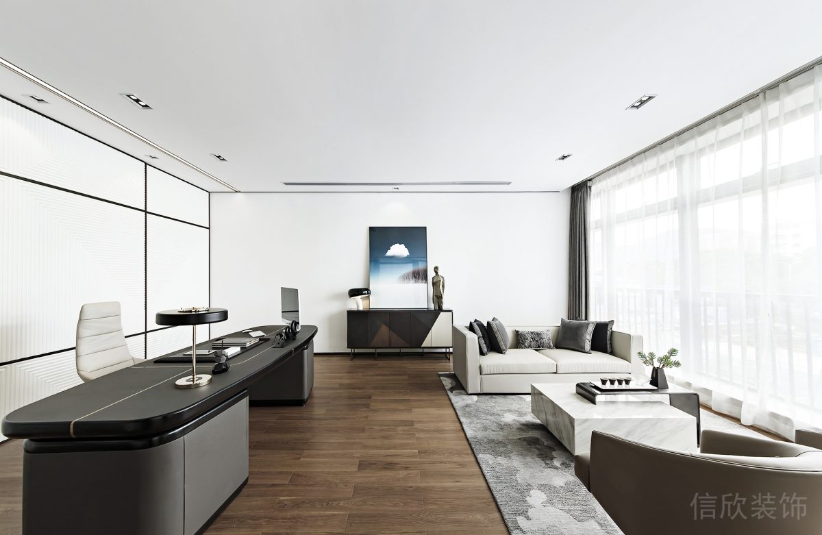 木飾面總裁辦公室裝修設(shè)計