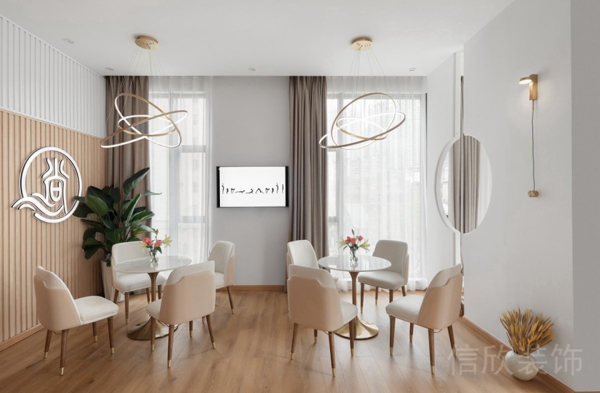 條紋木質(zhì)面休息區(qū)瑜伽機(jī)構(gòu)裝修設(shè)計(jì)