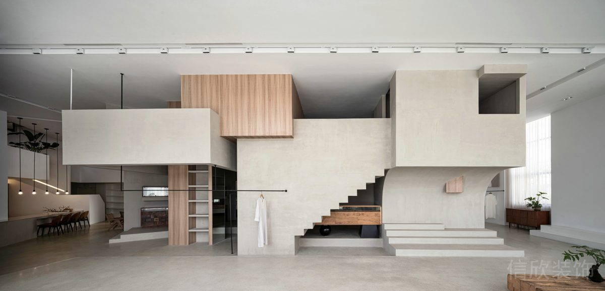 現代復古式大理石通鋪辦公室裝修設計