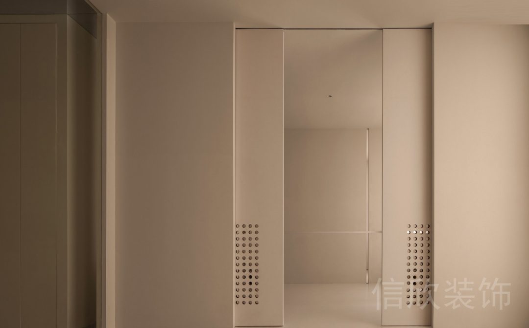 自動智能平推門瑜伽機(jī)構(gòu)過道裝修洞洞門鏤空效果