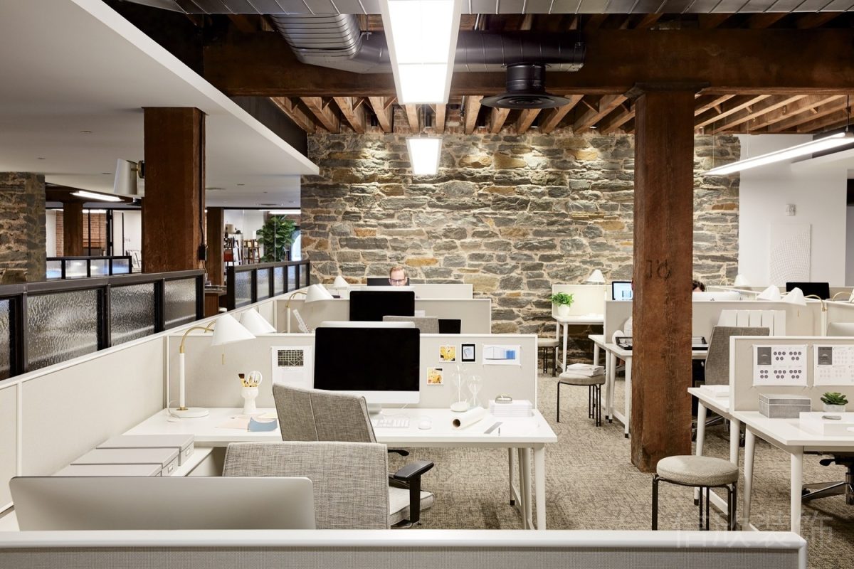 白色極簡風木質(zhì)墻柱效果復古墻體設計石板材裝修辦公室裝修