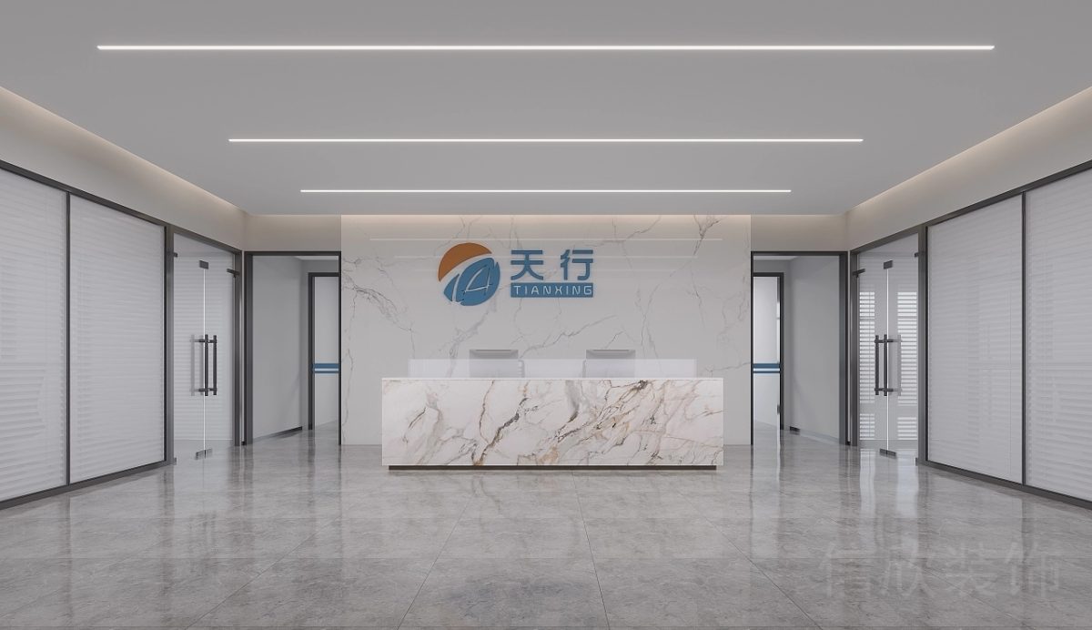 白花大理石前臺區(qū)裝修設(shè)計效果極簡風(fēng)白色效果