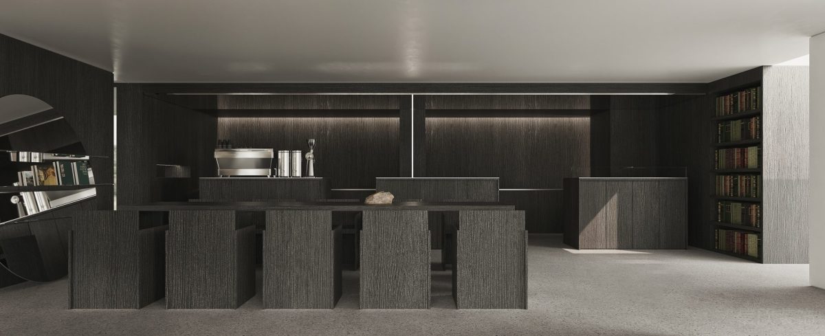 會(huì)議室黑色設(shè)計(jì)效果裝修定制書(shū)架裝修設(shè)計(jì)辦公室4