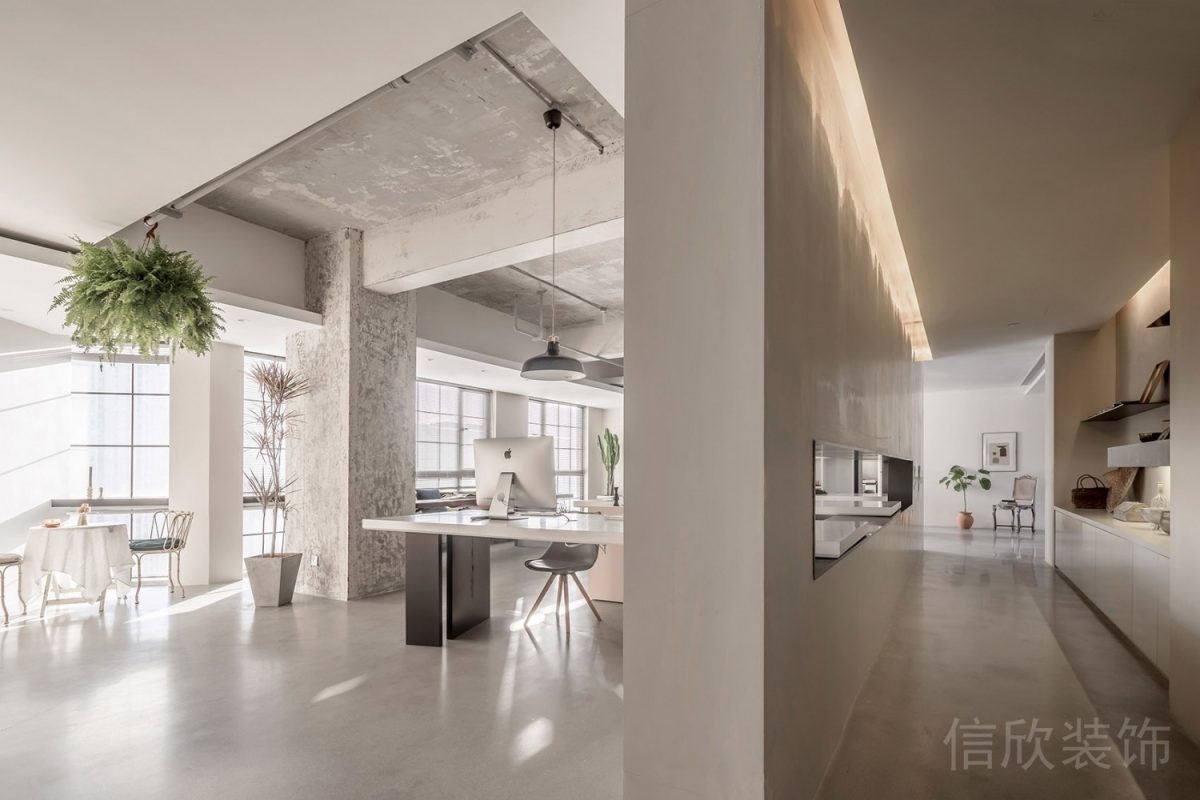 簡約風(fēng)辦公室裝修設(shè)計(jì)鏤空墻體隔斷白色效果工業(yè)風(fēng)辦公室