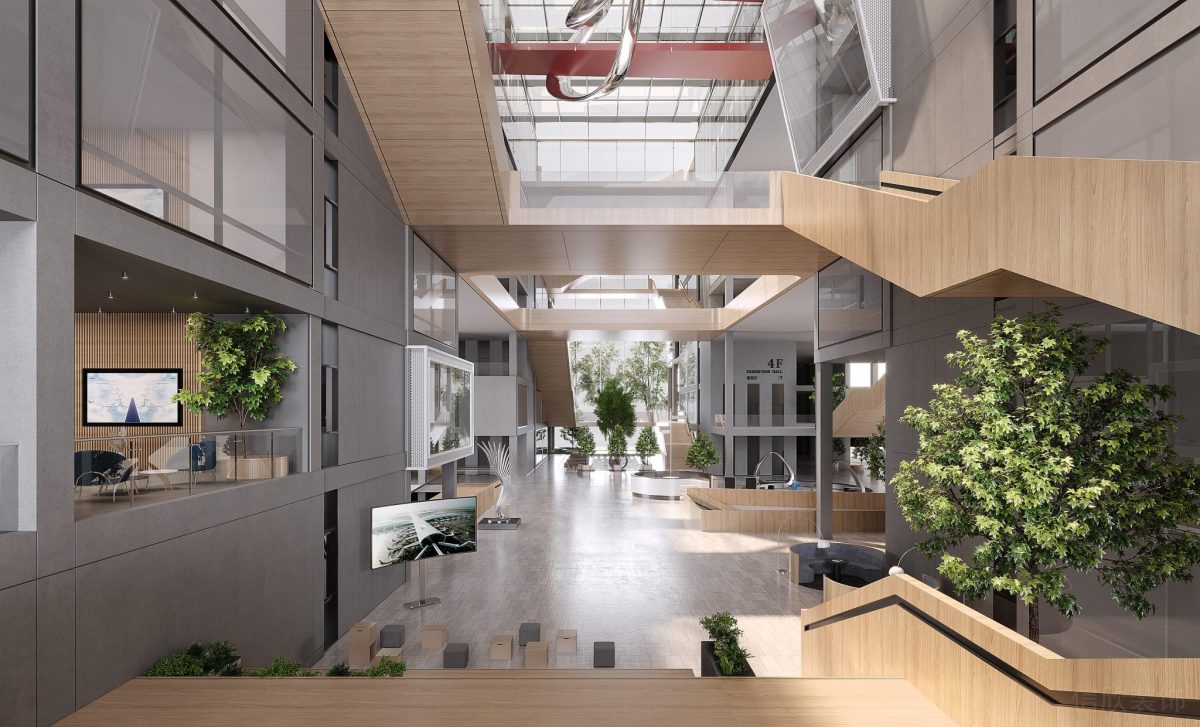 木質設計微景觀設計裝修休息區辦公樓裝修