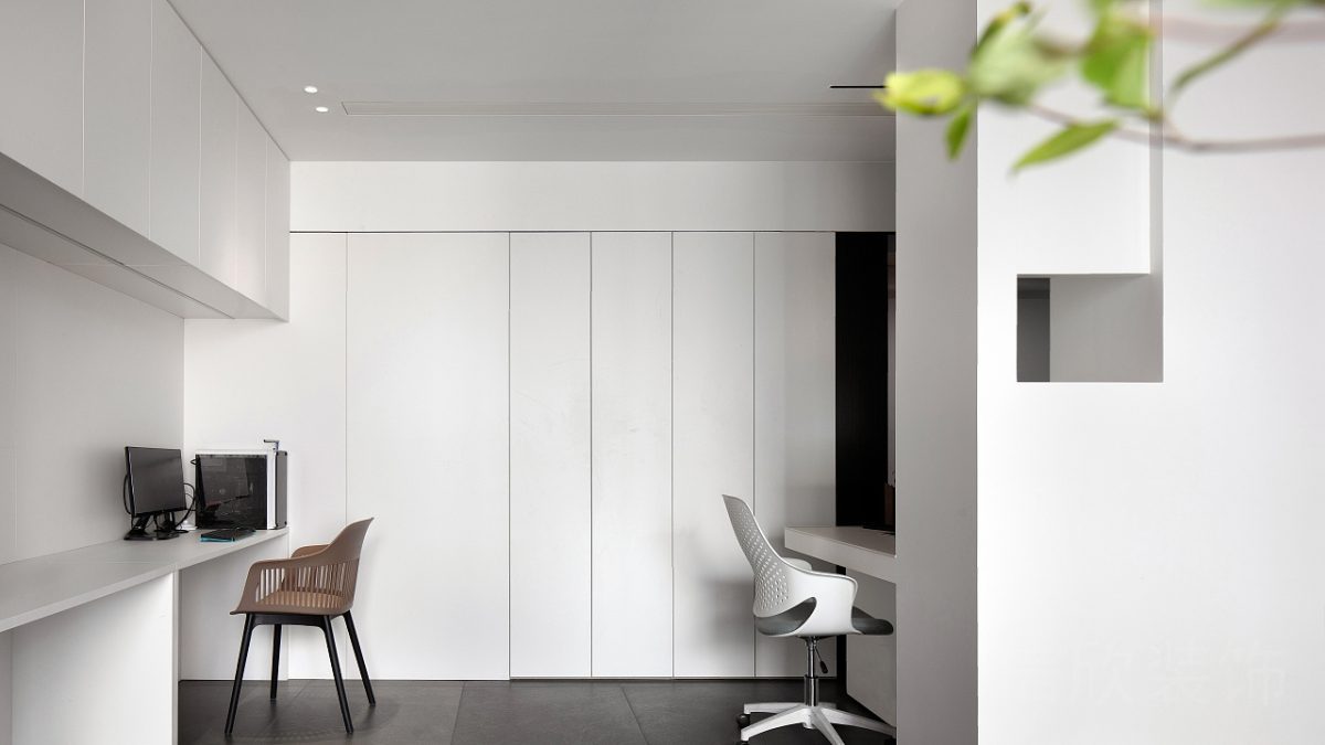 木質(zhì)中式風榫卯結構設計過道瓷磚簡約風辦公室裝修設計