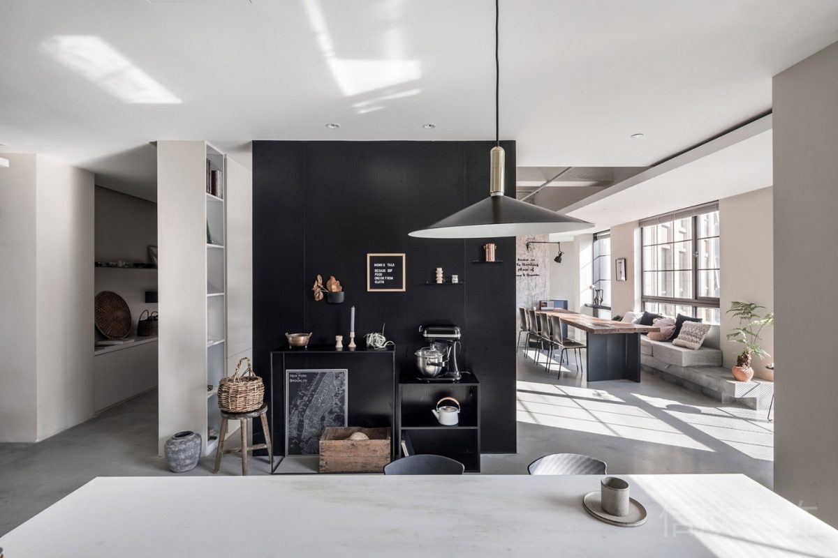 墻體隔斷效果廚房設(shè)計(jì)工作室裝修圖直線式天花過道