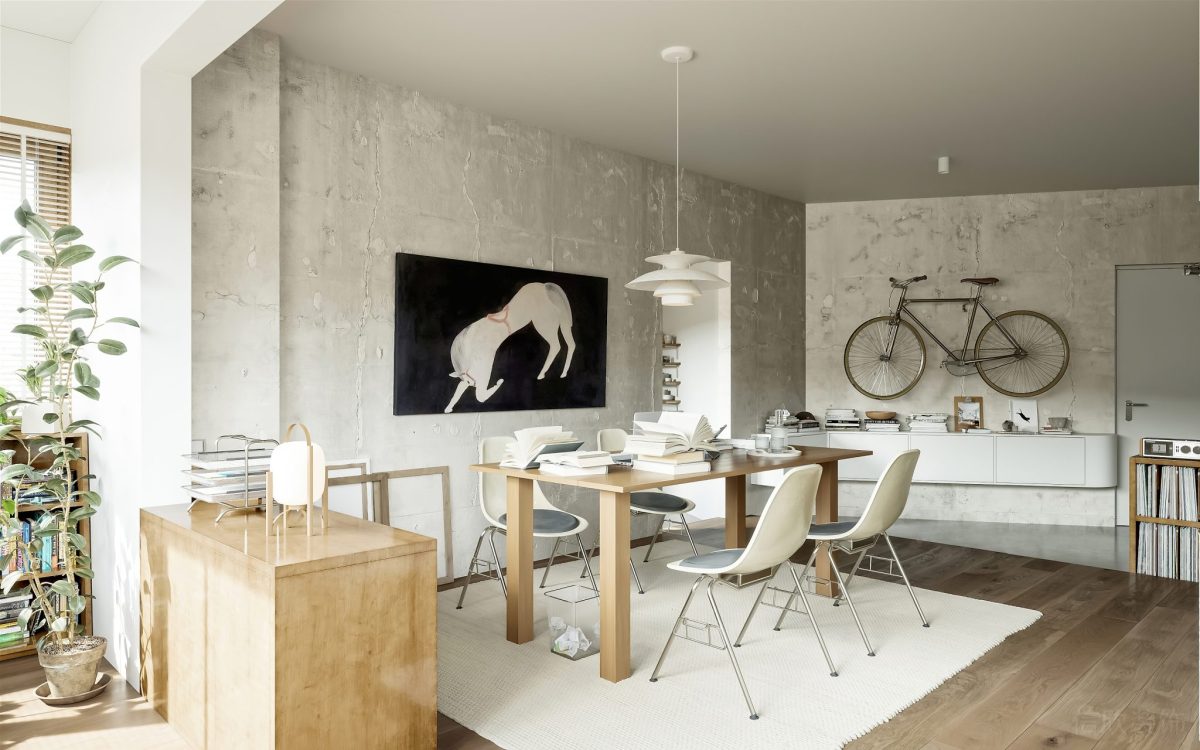 現(xiàn)代工業(yè)風(fēng)辦公室裝修灰色調(diào)效果地臺(tái)木質(zhì)開放式設(shè)計(jì)圖