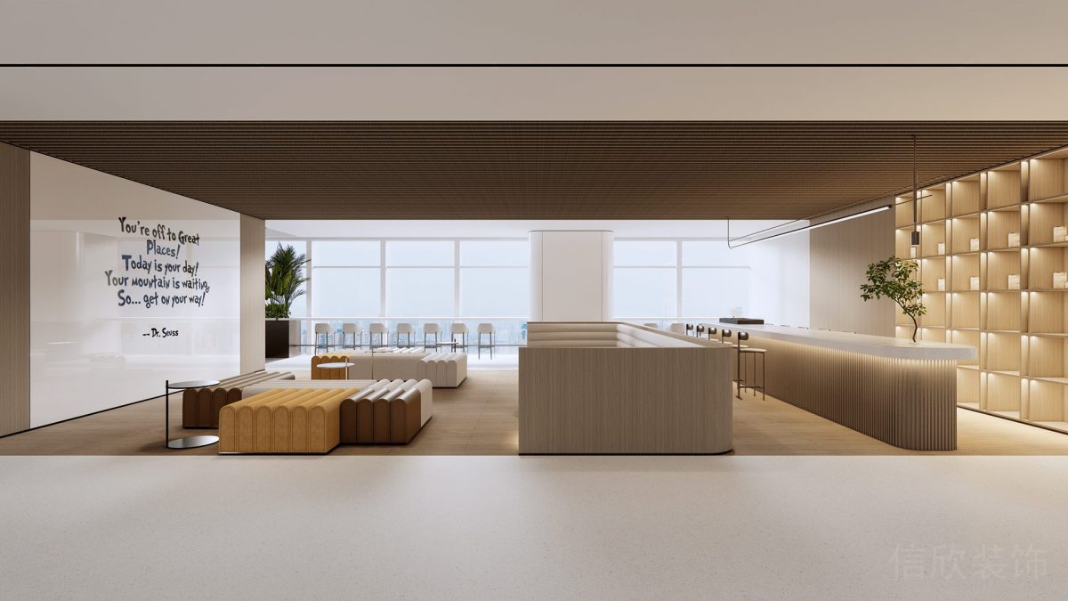 原木風(fēng)辦公室裝修環(huán)形實木效果會議室設(shè)計多功能燈飾墻柜裝修