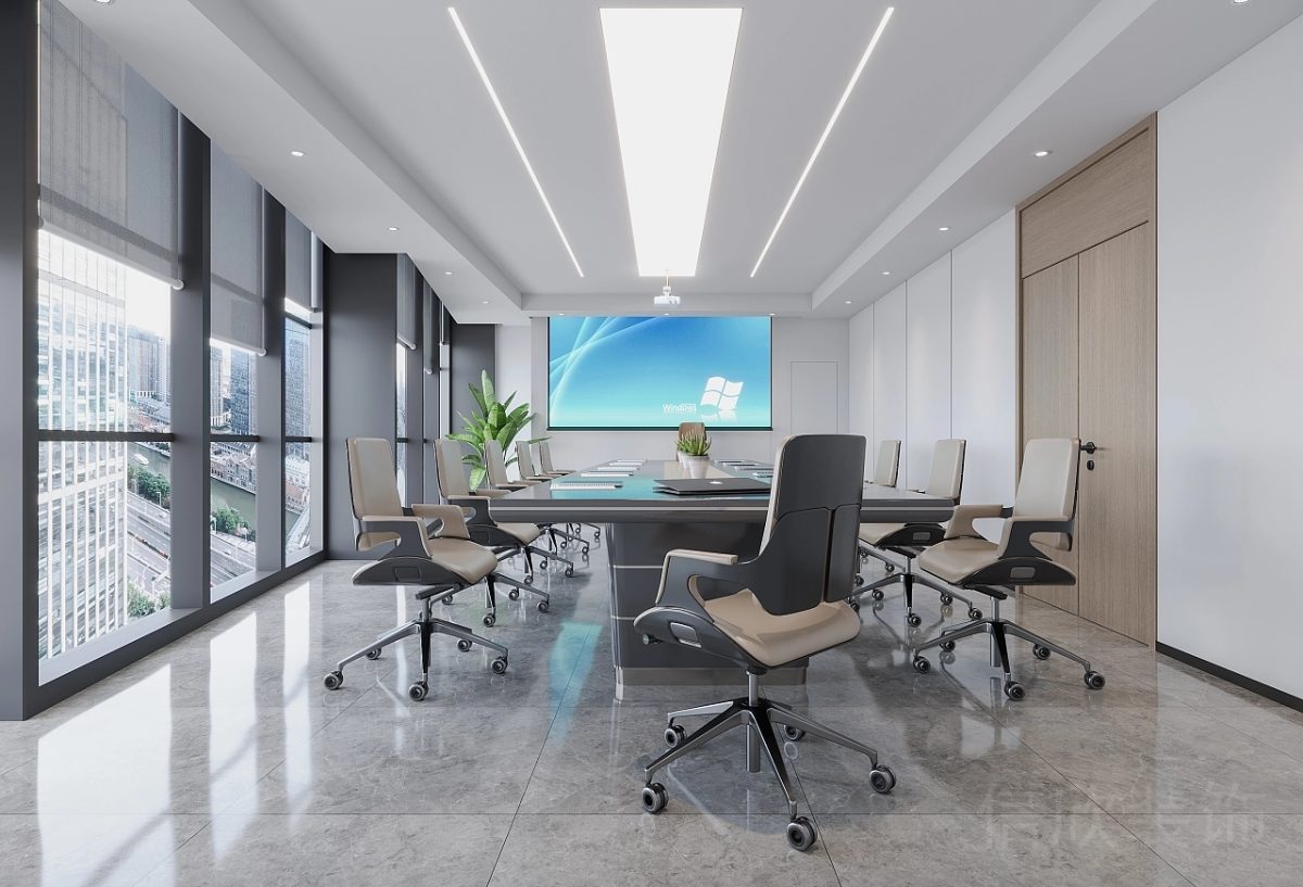 真皮沙發(fā)裝修設(shè)計(jì)效果瓷磚設(shè)計(jì)玻璃隔斷會(huì)議室設(shè)計(jì)直線式天花效果