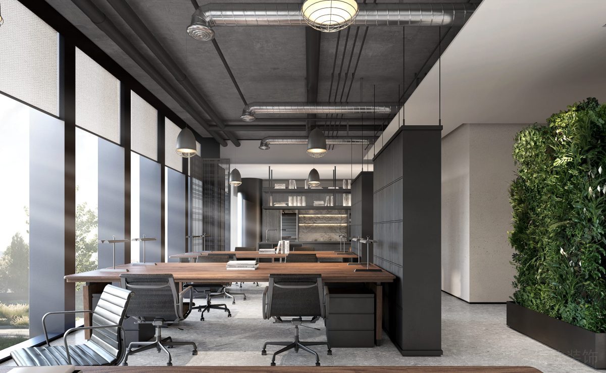 公共辦公區(qū)裝修實木辦公卡座