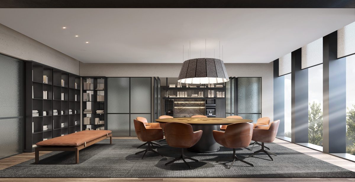 會議室圓形會議桌裝修設(shè)計